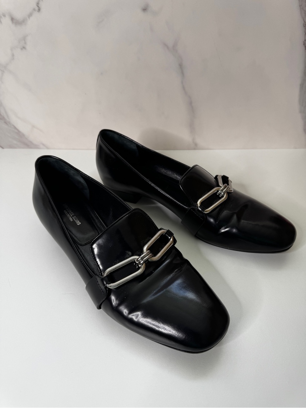 Michael Kors Collection Lennox Loafers Women's 40 Black Leather Old Money Italy